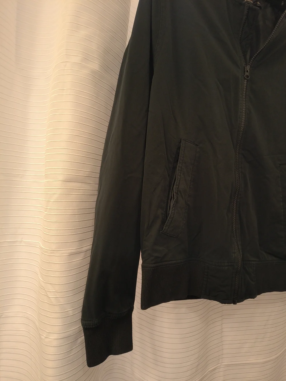 Banana Republic Men's Forest Green Zip-Up Bomber Sweater
